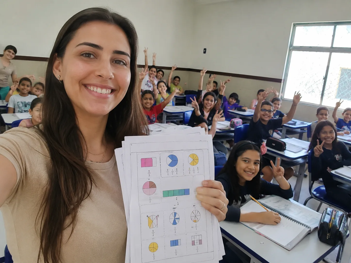 Material sendo usado em sala de aula